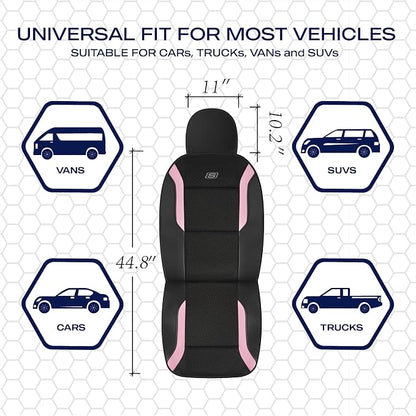 Skechers Memory Foam Car Seat Covers, Air Cool Mesh Thick Seat Covers, Car Seat Covers Front Seats Airbag Compatible, Automotive Comfort Protection for Most Cars, Vans,Trucks, SUVs,Pink - Image 5