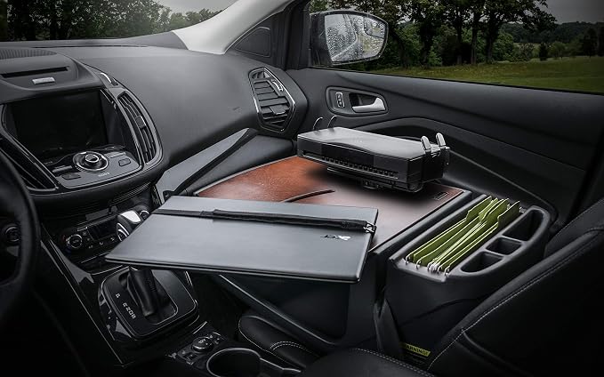 AutoExec AE-RMCD-PS-21M Roadmaster Car Desk for Your Vehicle Workstation and Mobile Office, Mahogany with Printer Stand | Vehicle Workstation, Mobile Office, Printer Stand - Image 2