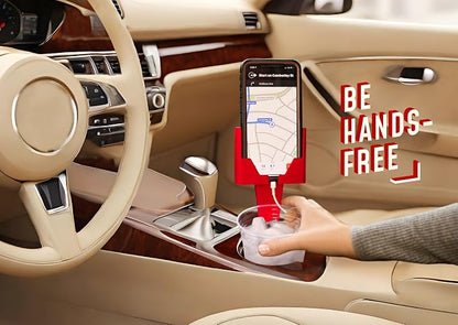 Cup Holder Phone Holder Mount for Car - Universal Adjustable Expander Cradle Hands-Free Driving - Compatible with All Smartphones Car Mount for iPhone Samsung Google Android Mobile Accessories Red - Image 6