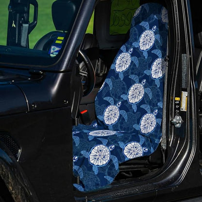2 Pack Car Seat Towel Covers for Gym, Front Seats, Forest Sunset | Sunset Sweat Protector for Front Seats Premium Thickened with Elastic Strap Breathable & Quick Dry Machine Washable Running - Image 4