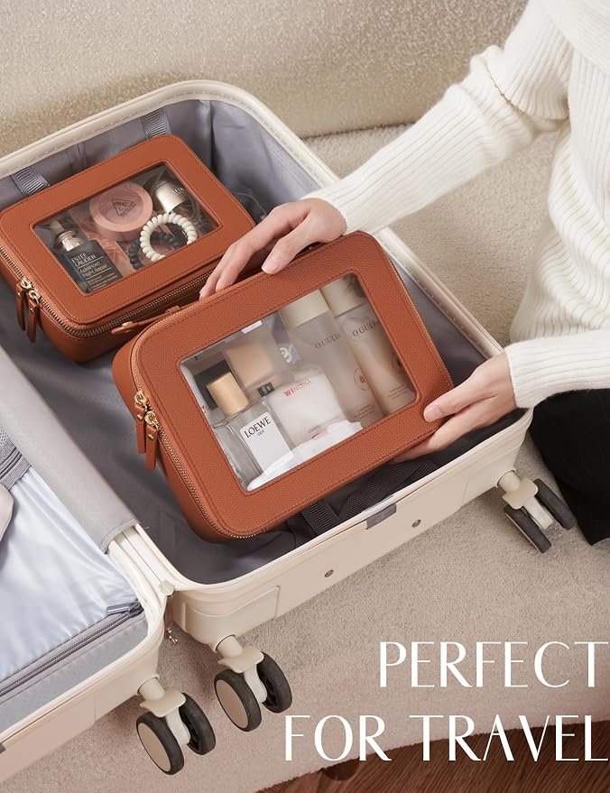 Clear Makeup Bag Toiletry Case Travel Transparent Cosmetic Bag with Zipper, Portable Make Up Organizer Traveling Compact Car Bag for Essentials - Image 6