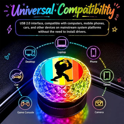 Cat USB LED Car Interior Atmosphere Lamp, Portable Multi-Color Mini LED Night Light Auto Ambient Lighting, Universal Vehicle Interior Bedroom Decor Car Accessories Cat Gifts for Women Men - Image 2