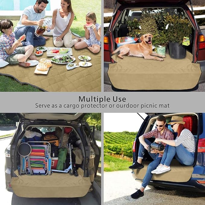 SUV Cargo Liner for Dogs - Water Resistant Trunk Cover for Midsize SUVs | Pet Cargo Cover with Bumper Flap Protector, Non-Slip Car Trunk Mat, Dog Car Seat Cover Prevents Scratches Pet Hair Mud Dirt - Image 6