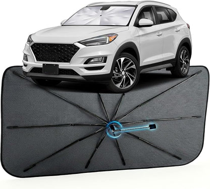 Car Windshield Sun Shade Umbrella for Hyundai Tucson 2016-2021, 1:1 Fit | [Reflective Coated Fabric] Car Shades Sun Visor Keep Car Cool and Protects Interior, Sunshade Umbrella for Front Window by MakeLifeBetter