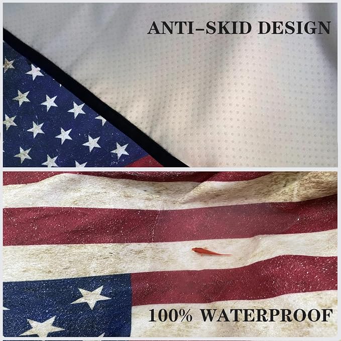 Waterproof Backseat Cover for Car Trucks Van SUV Jeep,Rear Bench Towel Seat Covers,(USA Flag) - Image 5
