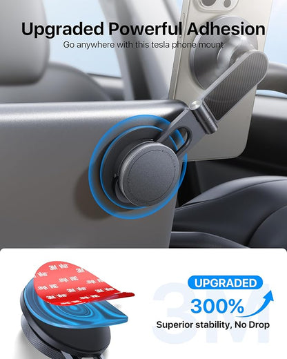 andobil Upgrade Tesla Phone Mount [Strong Magnet & Foldable] MagSafe Car Mount for Tesla New Model Y Juniper Model 3, 360° Adjustable Tesla Phone Holder fits iPhone 17 16 15 Pro Max, Tesla Accessories - Image 2