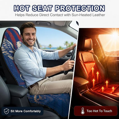 Car Seat Towel Cover for Front Seats, 1Pc Sweat Absorbent Car Seat Protector with Non-Slip Backing, Waterproof Towel Car Seat Covers for Runners, Gym, Swimming, Beach, Pets, Eagle Gear - Image 5