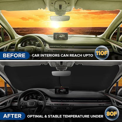 EcoNour 2-Piece Foldable Car Front Window Sun Shade, UV & Heat Protection - Image 9
