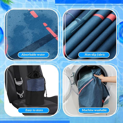 2 Pack Car Seat Towel Cover with Storage Bag, Los Angeles Street Scene | 63 x 32 in Car Towel Seat Cover Non Slip Waterproof, Gym Workout Swimming Running, Machine Washable Sweat Absorbent Protector - Image 4