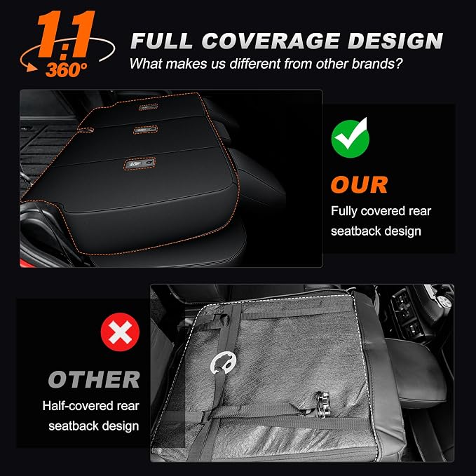 Custom Fit Seat Covers for Toyota 4Runner 2025 2026 | Full Set Faux Leather Car Seats Cover for 4Runner Accessories Black&Gray(5 Seats Model Only) - Image 7
