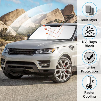 Windshield Sun Shade for 2014-2022 Land Rover Range Rover Sport | Full covered for windshield, Foldable & Durable, Block UV Rays, Reduce Heat, Easy to install, Keep Car Cooler - Image 2