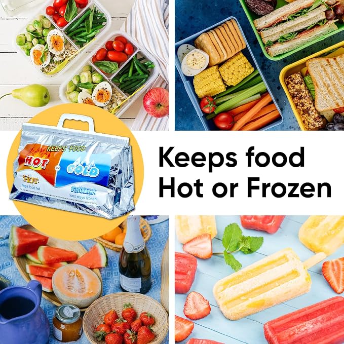 Superio Hot and Cold Insulated Bags for Food Delivery, Grocery Shopping Bags, Food Storage for Hot and Frozen Food for Travel, Disposable Cooler Bag, Reinforced Thermal Lunch Bag (10, 16"x19.25") - Image 6