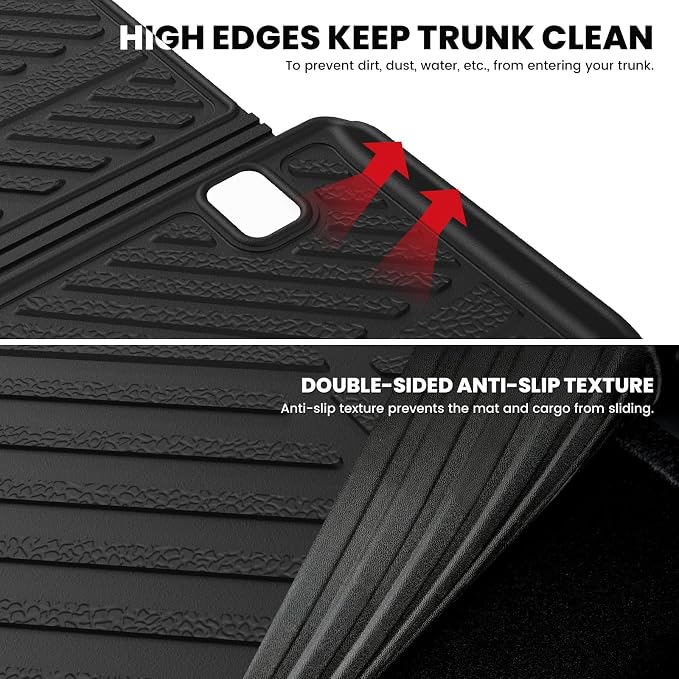 LASFIT Cargo Mats for Nissan Armada 2026 2025 / Infiniti QX80 2025-2026 | All Weather TPE Custom Fit Cargo Trunk Mat & Backrest Mats Accessories, Black - Image 5