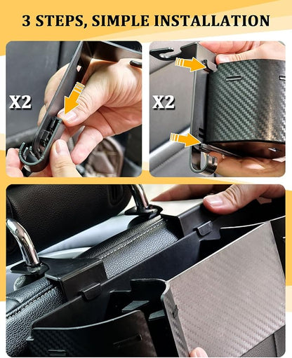 Car Headrest Backseat Cup Holder 3.7", Seat Back Organizer with Hooks | High Capacity 4 in 1 Seat Back Organizer, Multifunctional Storage for Car Travel Accessories Compatible with Most Vehicles - Image 6