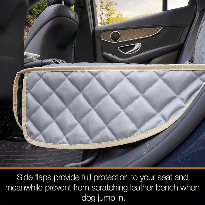 Car Seat Cover Waterproof Back Seat Cover for Kids and Dogs Without Smell Heavy Duty and Nonslip Rear Seat Protector Non Stick Fur Bench Seat Cover for SUV Van Easy to Install Machine Washable - Image 4
