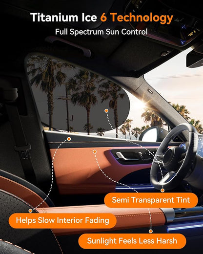 Car Side Window Sun Shades, Static Cling for Commuters and Rentals, 2 Pack | Helps reduce glare and heat buildup while staying attached during normal window movement for daily drives and rental cars - Image 4