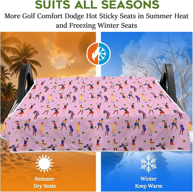 Golf Cart Seat Covers Club Car Golf Cart Accessories for Men Women Golf Carts Seat Towel Blanket 2-Seat Golf Cart Decorations - Image 6