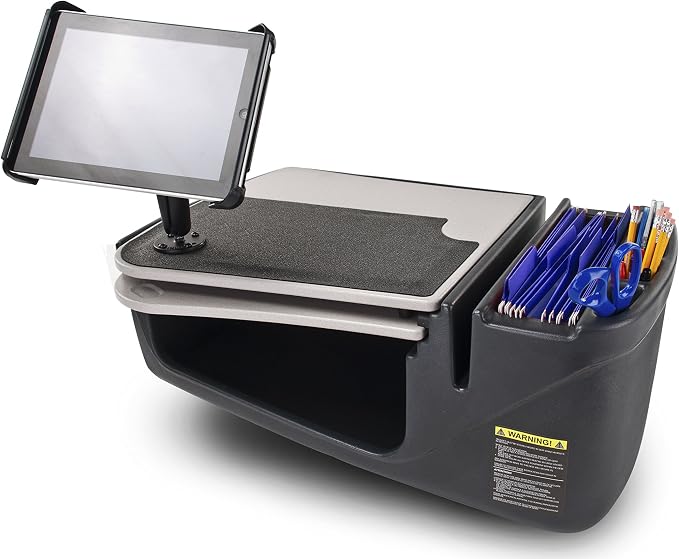 AutoExec GripMaster Car Desk for Your Vehicle Workstation and Mobile Office, Grey with Tablet Mount | Vehicle Workstation, Mobile Office by AutoExec