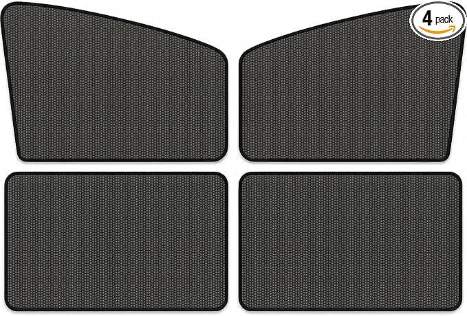 Car Window Sunshade Curtains, 4-Pack | UV Protection, Magnetic Side Window, Privacy Curtains, Portable by Unknown