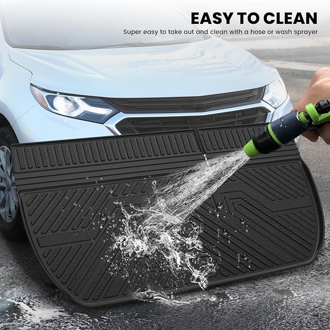 LASFIT Trunk Mat with Backrest Mat for Chevrolet Chevy Traverse 2009-2017 | Buick Enclave 2008-2017, All Weather TPE Custom Fit Cargo Mat Trunk Liner with Backrest Mat, Black - Image 5