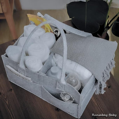 Baby Diaper Caddy Organizer, Portable Baby Essentials Storage Basket Bin for Changing Table,Car Shower Basket for Newborn Boy and Girl, Best Shower Gift for New Mom - Image 5