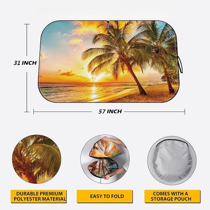 Car Windshield Sun Shade, Foldable Reflective UV Front Sunshade | 57" x 31", Sun Visor Blocks UV Rays & Keep Cool for Cars Interior, Fits Sedans, SUVs & Trucks, Foldable & Easy Storage - Image 4