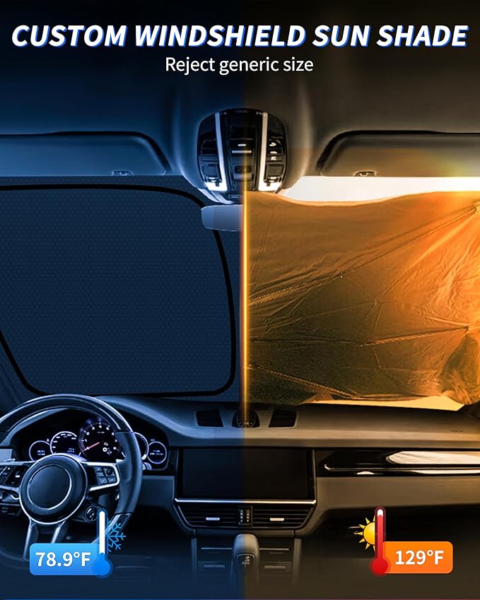 Land Rover Windshield Sun Shade for Autobiography 2013-2021 Blocks UV Rays Accessories,1:1 Custom Foldable Thickened Wear-Resistant Front Window Sunshade Visor,Keeps Your Car Cooler - Image 3