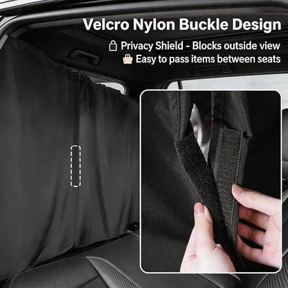 3 Pack Upgraded Car Window Shades Set, 2 Window Sun Shades + 1 Privacy Curtain with Storage Pockets, UV Sun Protection & Privacy Screen (A) - Image 4