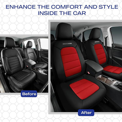 Skechers Memory Foam Seat Covers,Thick Cool Touch Fabric Seat Covers,Front Seat Covers Airbag Compatible,Automotive Comfort Protection for Most Cars,Vans,Trucks,SUV,Red - Image 6