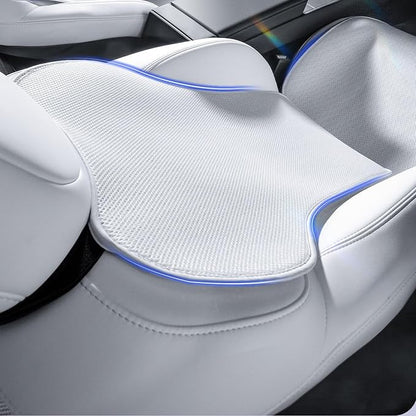TOPABYTE Seat Cushion Covers Full Set for Tesla Model 3 Highland 2017-2026 | Front Rear Four Seasons Universal Breathable Ice Silk White Back Car Seat Protector Pad Cushion Anti-Slip Mat Accessories - Image 7