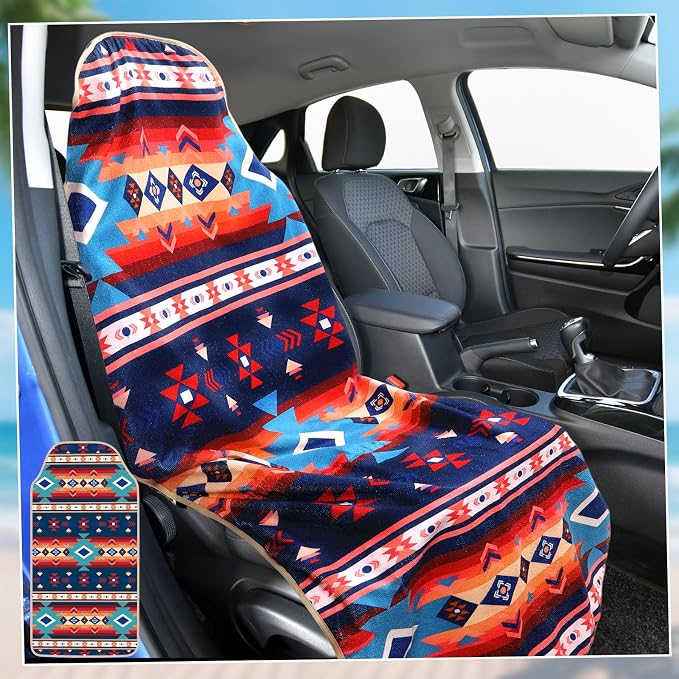 Lonfliness 1Pcs Car Seat Cover Towel Non Slip Front Seat Car Seat Towel Performance Microfiber Athletic Running Towel Washable Seat Cover for Gym Workout Sweat Outdoor Sport Beach Hiking Yoga (Aztec) - Image 4