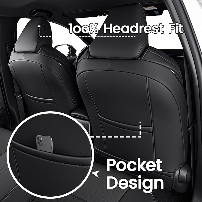 HKZ Customized Special seat Cover for Toyota Corolla (Black with Red Trim, 2023-2026 Corolla Hybrid SE) - Image 4