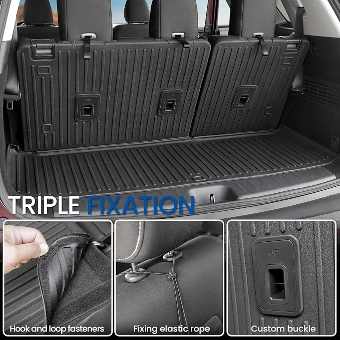 Cargo Mat for Nissan Pathfinder 2022-2026 7/8 Seats Accessories | One-Piece Cargo Liner & Rear Seat Back Protector, Sub-Trunk Mat, All Weather TPE, Non Slip & Odorless, Quick Clean - Image 2