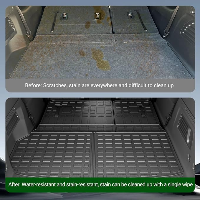 xipoqix Cargo Mat Backrest Mat Compatible with 2024-2026 Chevy Traverse | GMC Acadia 2025 2026 Buick Enclave Cargo Liner Replacement for 2024-2026 Chevy Traverse Accessories (Trunk Mat+Backrest Mat) - Image 3
