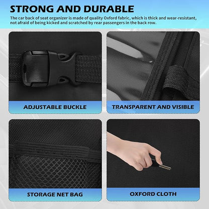 2026 Upgraded Backseat Car Organizer,Multifunctional Back Seat Car Organizer with Cars Tray & Cup Holder,Roadtrip Essentials Foldable Back of Seat Cars Organizers for Most Vehicles - Image 6