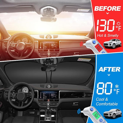 Windshield Sun Shade for 2020-2025 Lincoln Corsair Accessories, Foldable Window Sunshade Sun Visor Protector, Front Windshield Sunshade Sun Shield Blocks UV Rays Heat - Image 2