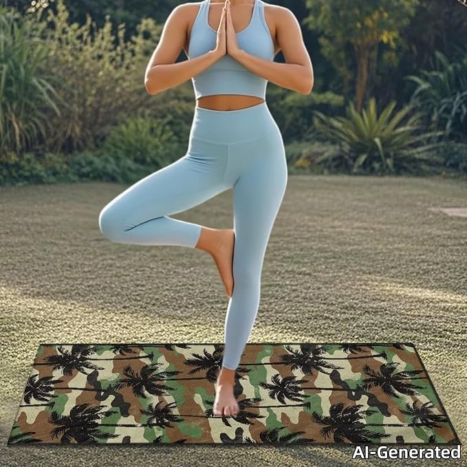 SEANATIVE Sports Towel Seat Covers for Cars - Quick-Dry Sweat Towels for Gym, Hiking & Beach with Anti-Scratch Design (Machine Washable, Universal Fit), Coconut Tree Camouflage Pattern - Image 3