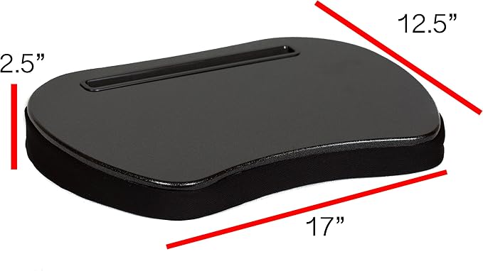 Sofia + Sam Mini Lap Desk with Memory Foam Cushion | Tablet Slot and Handle | Fits Laptops Up to 15" | Tablets Up to 9.6" | Black | Portable Travel Desk | Reading Writing and Coloring - Image 4