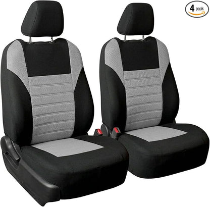 FH Group Gray Polyester Car Seat Cover, 3D Air Mesh, Front Set, Airbag Compatible, Universal Fit for Cars Trucks SUVs by FHGroup