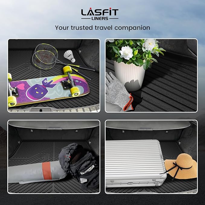 LASFIT Cargo Mat for 2023-2026 Lexus RX RX350 RX350h RX500h, Black | All Weather RX350 RX350h Custom Fit TPE Cargo Liner, Full Coverage Secure-Fit Trunk Liner, Easy to Wash - Image 8