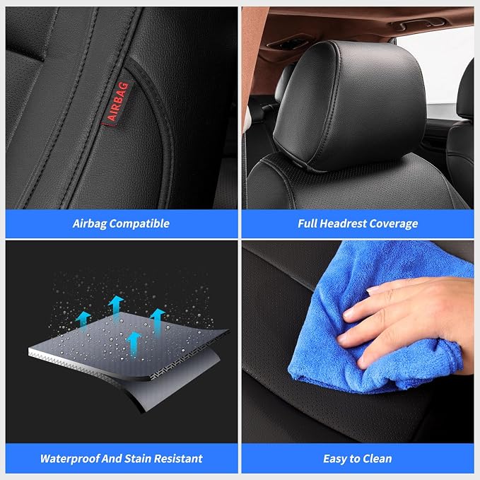 coverdream Custom Seat Covers for 2023-2026 Honda CR-V,Premium Faux Leather Car Seat Cover Set,Full Set Waterproof SUV Seat Protector,Armrest Covers Included (Black) - Image 5
