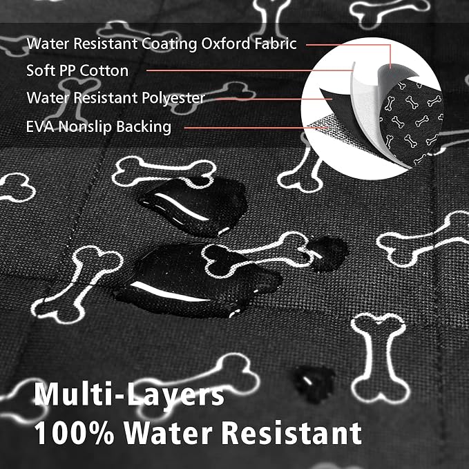 F-color SUV Cargo Liner for Dogs - Heavy Duty Trunk Cover for Midsize SUVs | Water Resistant Pet Cargo Cover with Bumper Flap, Non-Slip Trunk Mat, Dog Car Seat Cover Prevents Scratches Pet Hair Mud Dirt - Image 4