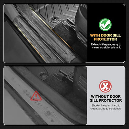 AOMSAZTO Floor Mats & Cargo & Seatback Mats & Door Sill Protector Compatible with 2019-2025 Toyota RAV4 (Not for Hybrid): All Weather Protection TPE Floor Liners Full Protection - Image 6