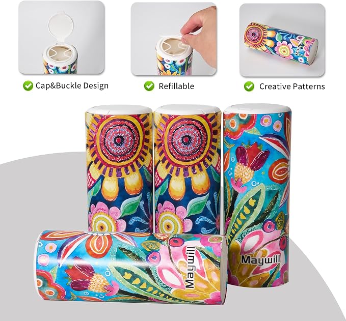 Car Tissues Holder with Facial Tissue, Car Tissue Box, Travel Tissues Cylinder,Suitable for Car Cup Holder(3-ply 4 Pack, 200 Sheets) - Image 3