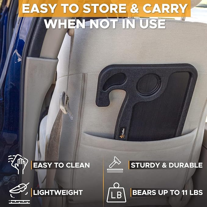 EcoNour 2-in-1 Steering Wheel Desk for Ford F150 2015-2019 2020 | Car Tray Table | Laptop Car Mount with Pen Holder Food Tray for Eating with Drinks Holder Multipurpose Travel Car Accessories - Image 6