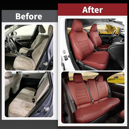 HKZ Customized Special seat Cover for Toyota Corolla (Burgundy, 2020-2022 Corolla L LE (Non-Hybrid)) - Image 5