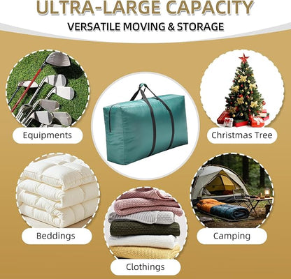 Extra Large travel duffel bag with Strong Handles, 180LWaterproof duffel bag, Durable Zippers, Extra Large Storage Totes for Space Saving and Moving Supplies, Green - Image 5