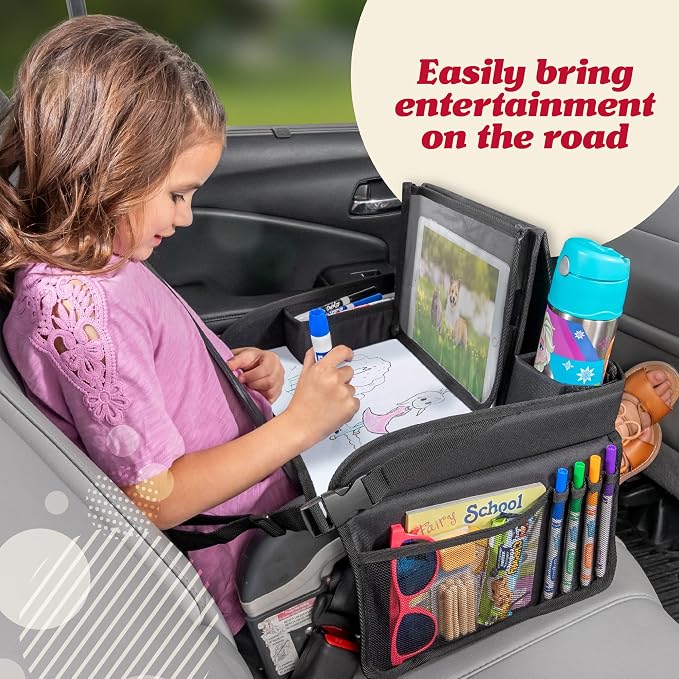 Lusso Gear Lap Tray for Toddler and kids, Table Tray for Travel, Car Seat, Airplane, Desk Essential Accessories and Road Trip Activities (Gray) - Image 3
