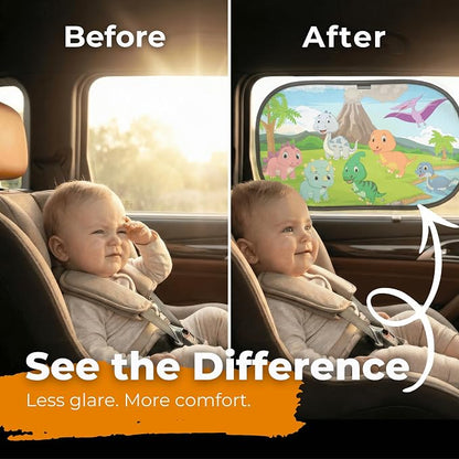 CARAMAZ Car Window Shade for Baby with Certified UV-Protection 2 Pack - 20"x12" - Image 3