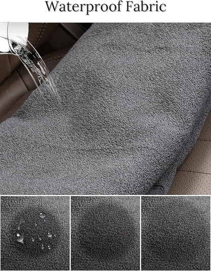 Prpeko Terry Cloth seat Cover Universal Waterproof Car Sport Towel Seat Cushion Non-Slip Sweat-Absorbent Towel Cloth Suitable for Gym Workout, Universal Fit for Car SUV Van-Grey - Image 7